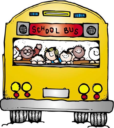 illustration of the back end of a school bus